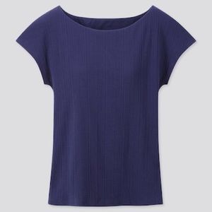 NWT Uniqlo French Sleeve Ribbed Bra T-shirt Top S